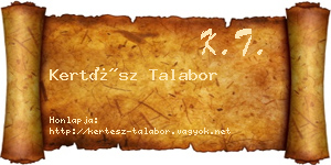 Kertész Talabor névjegykártya